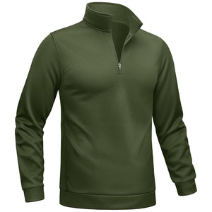 TACVASEN Army Green Men's Quarter Zip Pullover Sweatshirts Lightweight Fleece Lined