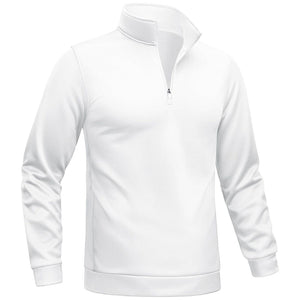 TACVASEN White Men's Quarter Zip Pullover Sweatshirts Lightweight Fleece Lined