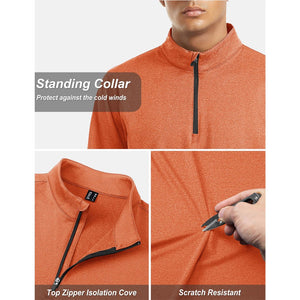 TACVASEN Navy Men's Quarter Zip Thermal Fleece Lined Pullover Sweatshirt