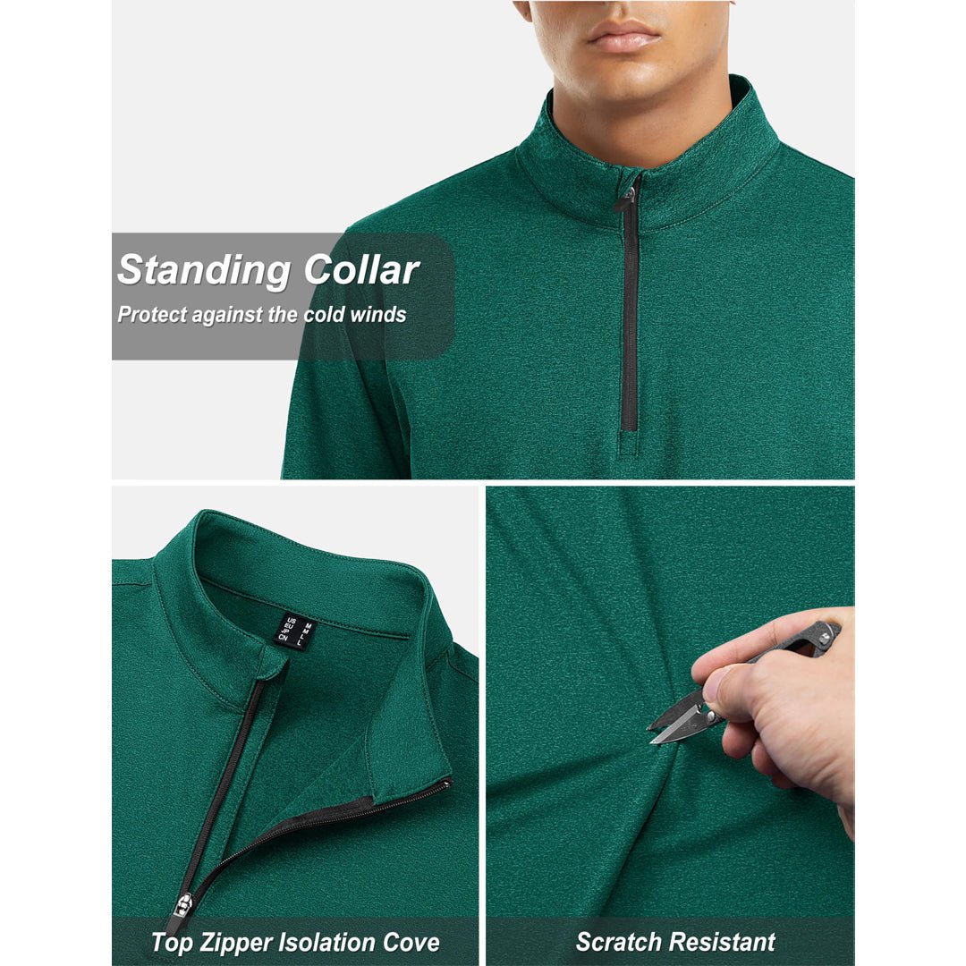 TACVASEN Navy Men's Quarter Zip Thermal Fleece Lined Pullover Sweatshirt