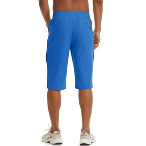 TACVASEN Khaki Men's Capri Shorts Quick Dry Below Knee for Hiking