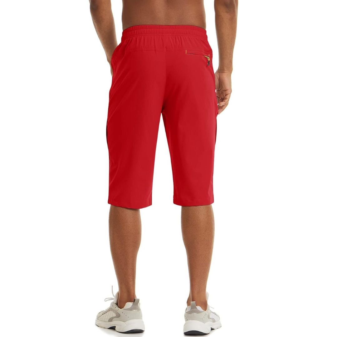 TACVASEN Khaki Men's Capri Shorts Quick Dry Below Knee for Hiking