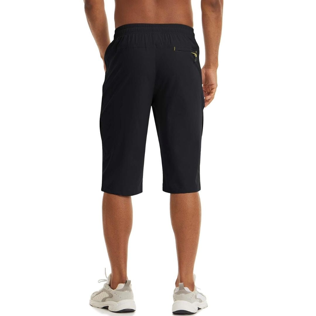 TACVASEN Khaki Men's Capri Shorts Quick Dry Below Knee for Hiking