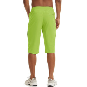 TACVASEN Khaki Men's Capri Shorts Quick Dry Below Knee for Hiking