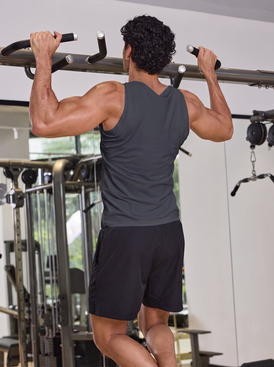 TACVASEN Dark Grey Men's Quick Dry Compression Tank Top