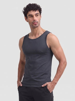 TACVASEN Dark Grey Men's Quick Dry Compression Tank Top