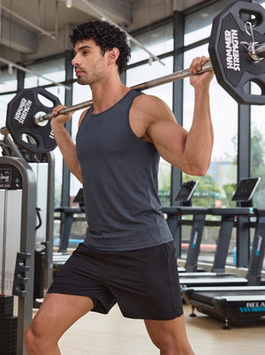TACVASEN Dark Grey Men's Quick Dry Compression Tank Top