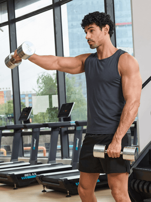 TACVASEN Dark Grey Men's Quick Dry Compression Tank Top