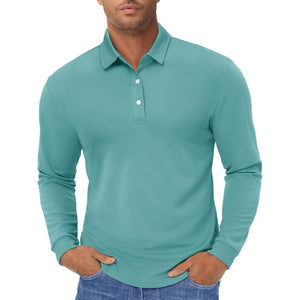 Men's Quick-Dry Long Sleeve Polo Shirt for Golf & Work - google men long sleeve