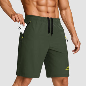 TACVASEN Army Green Men's Quick Dry Lightweight Water Resistant Running Shorts