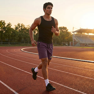 TACVASEN Purple Red Men's Quick Dry Lightweight Water Resistant Running Shorts