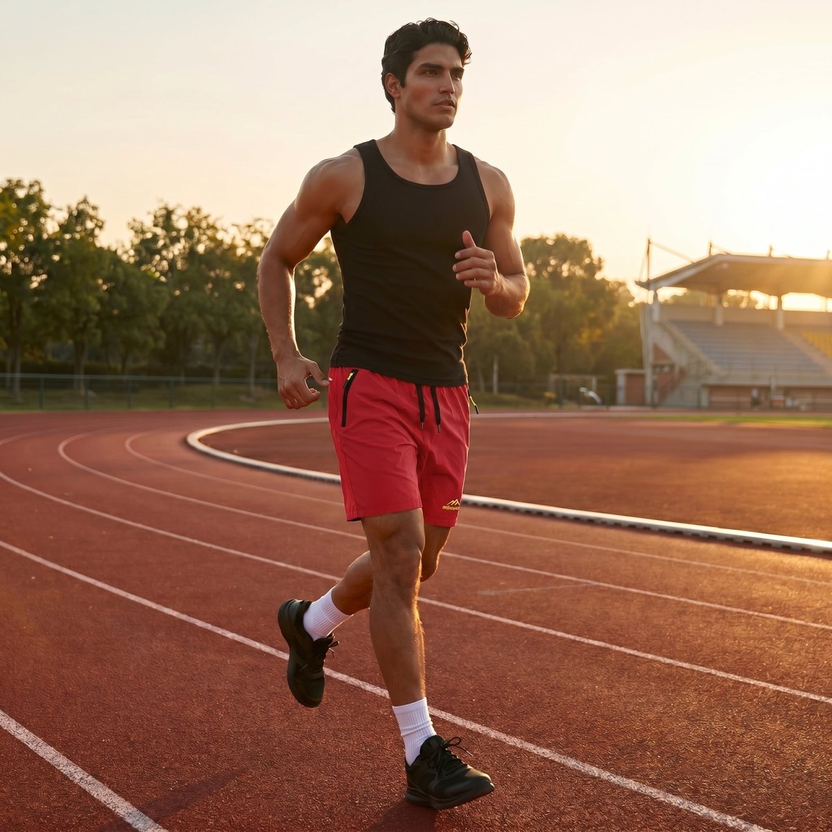 TACVASEN Tomato Red Men's Quick Dry Lightweight Water Resistant Running Shorts