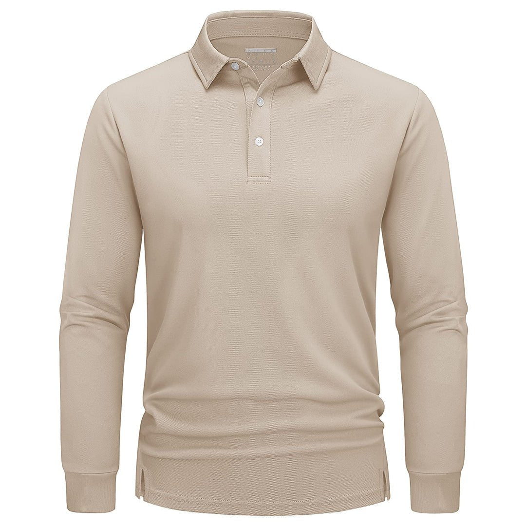 Men's Quick-Dry Long Sleeve Polo Shirt for Golf & Work - google men long sleeve
