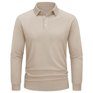Men's Quick-Dry Long Sleeve Polo Shirt for Golf & Work - google men long sleeve