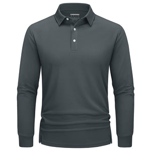 Men's Quick-Dry Long Sleeve Polo Shirt for Golf & Work - google men long sleeve