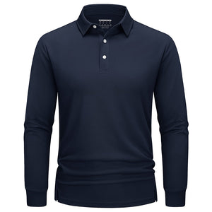 Men's Quick-Dry Long Sleeve Polo Shirt for Golf & Work - google men long sleeve