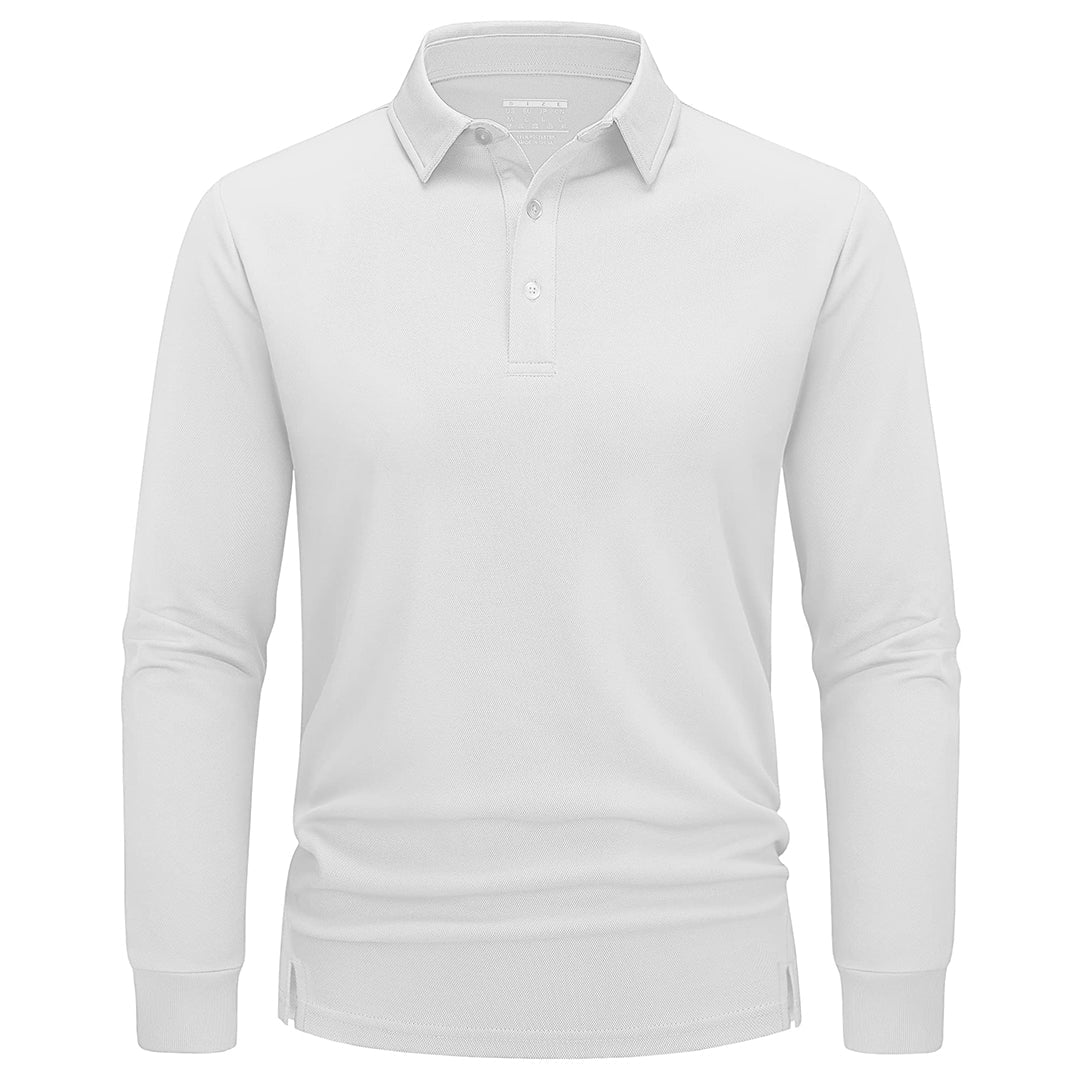 Men's Quick-Dry Long Sleeve Polo Shirt for Golf & Work - google men long sleeve