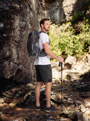 TACVASEN Black Mens Quick-dry Outdoor Cargo Shorts