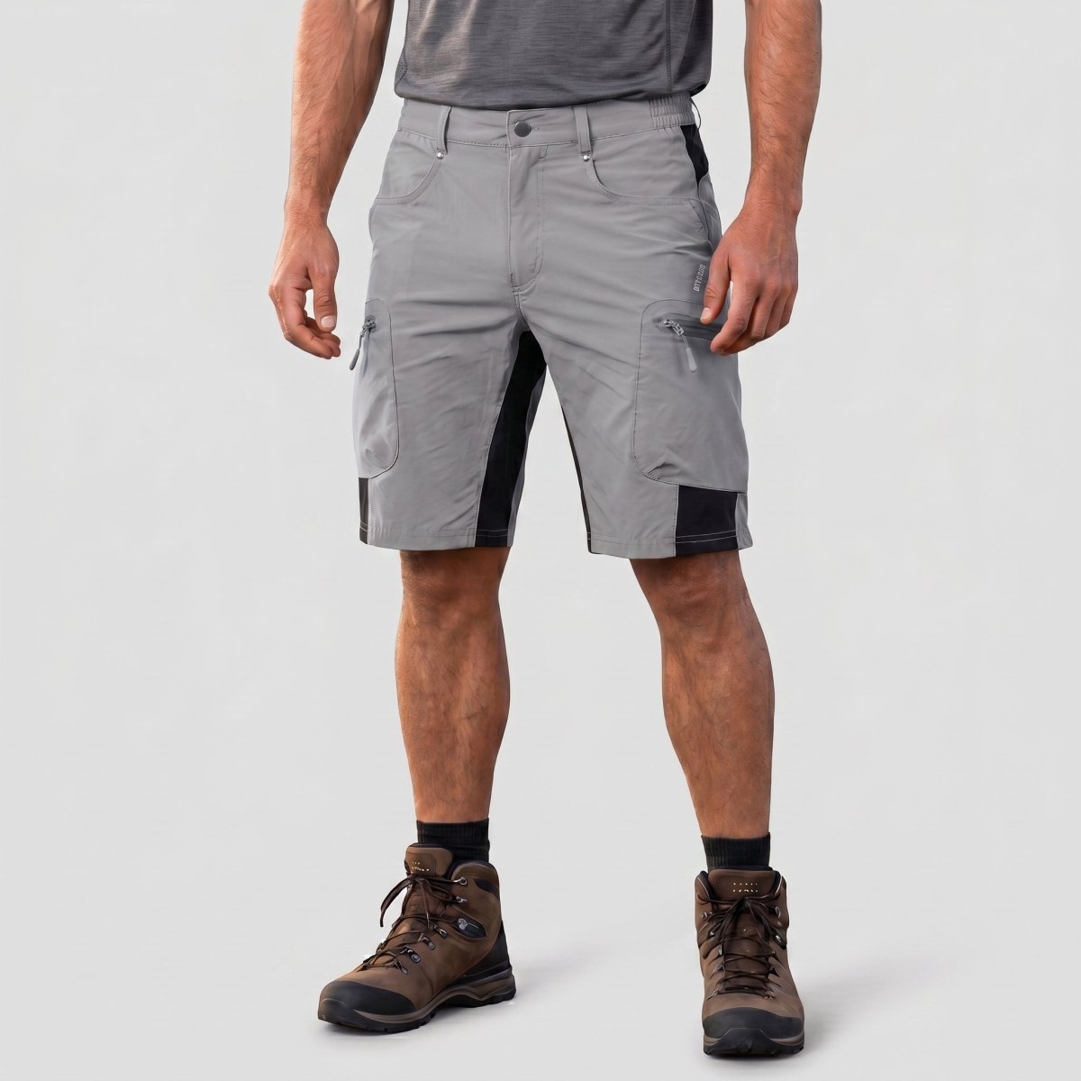 TACVASEN Light Grey Mens Quick - dry Outdoor Cargo Shorts