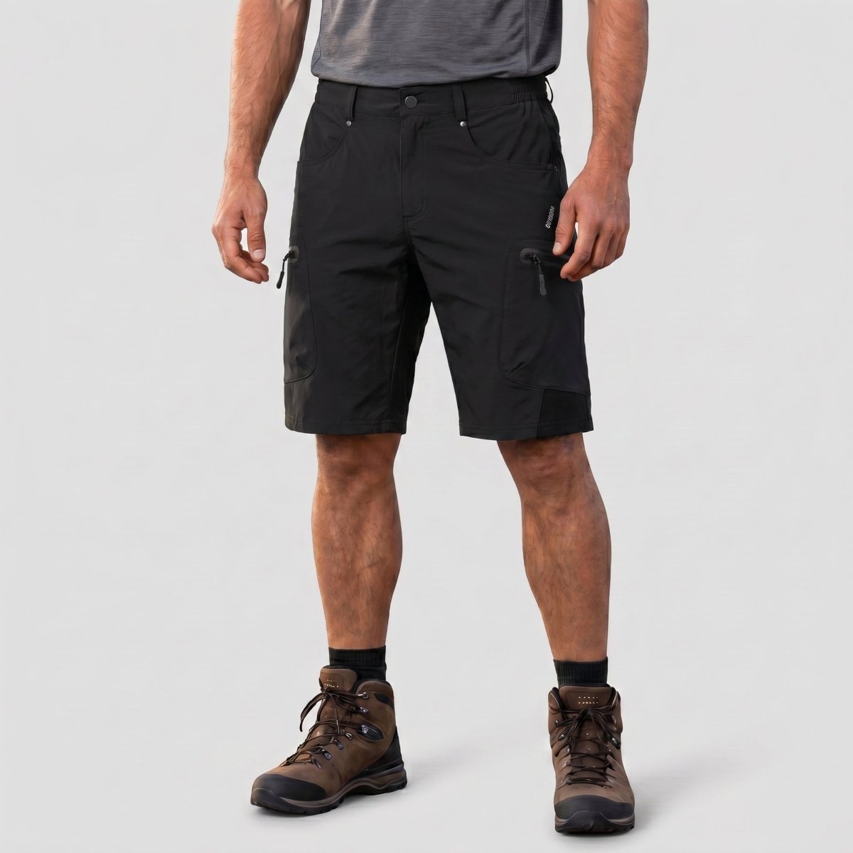 TACVASEN Black Mens Quick - dry Outdoor Cargo Shorts