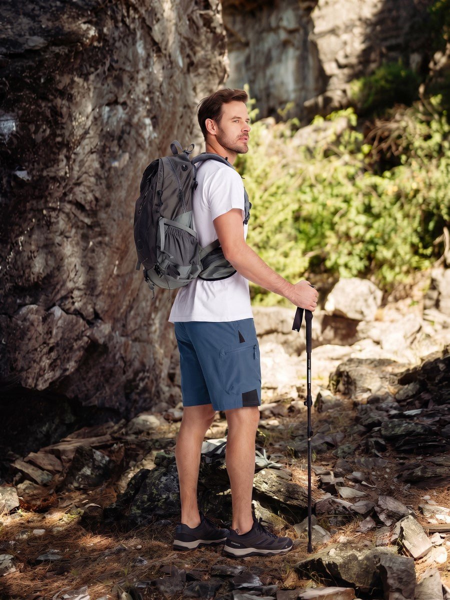 TACVASEN Blue Grey Mens Quick-dry Outdoor Cargo Shorts