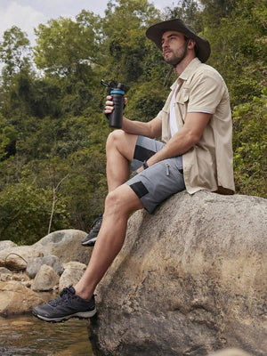 TACVASEN Light Grey Mens Quick-dry Outdoor Cargo Shorts