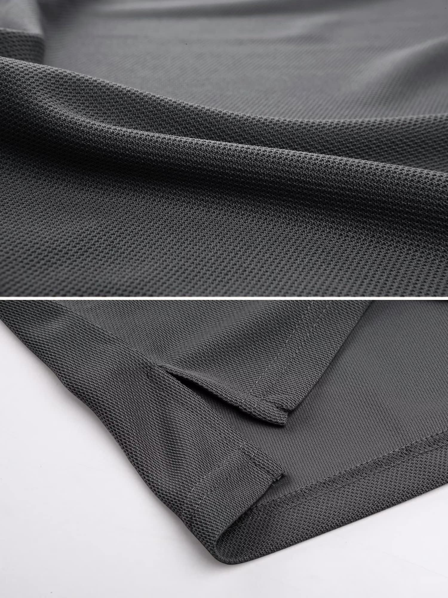 TACVASEN Black Quick Dry Tactical Polo Top Short Sleeve Shirt