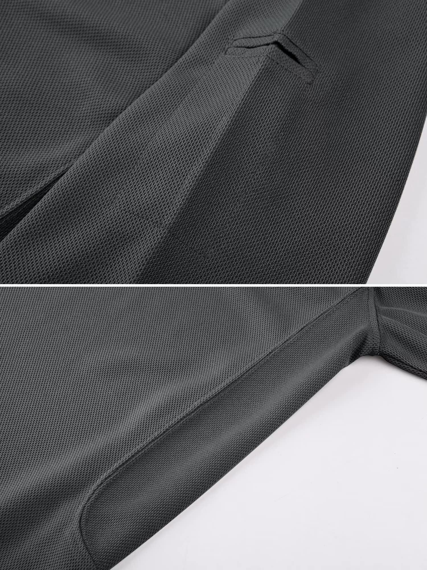 TACVASEN Black Quick Dry Tactical Polo Top Short Sleeve Shirt
