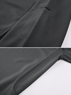 TACVASEN Black Quick Dry Tactical Polo Top Short Sleeve Shirt