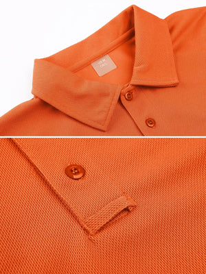 TACVASEN Black Quick Dry Tactical Polo Top Short Sleeve Shirt