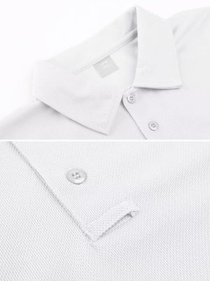 TACVASEN Black Quick Dry Tactical Polo Top Short Sleeve Shirt