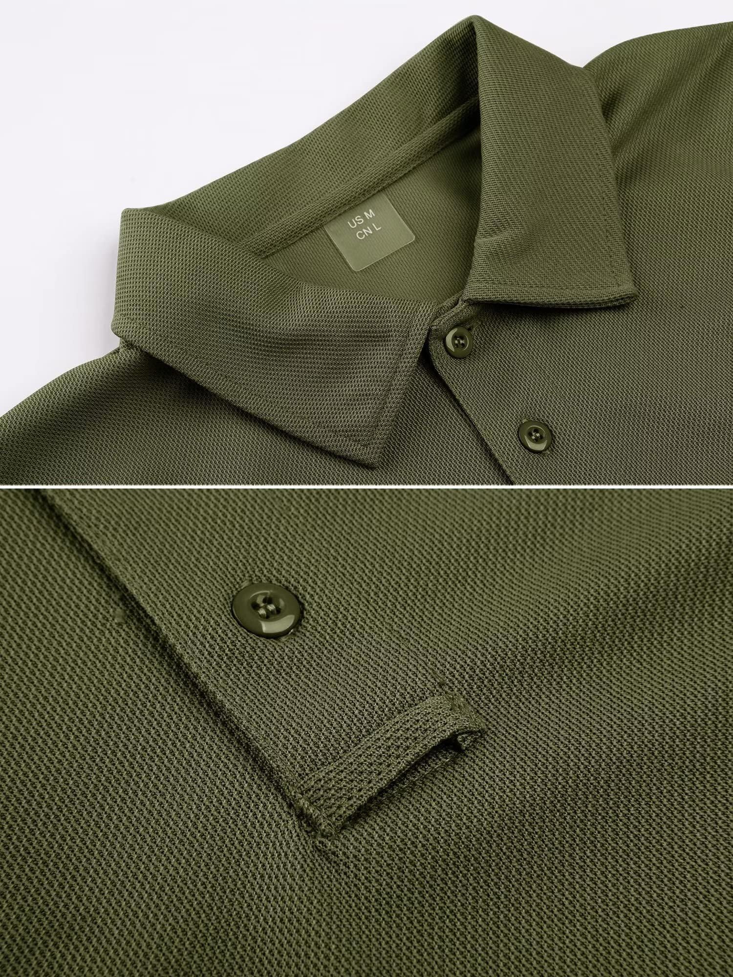 TACVASEN Black Quick Dry Tactical Polo Top Short Sleeve Shirt