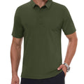 TACVASEN Army Green Men's Quick Dry Short Sleeve Polo Shirts