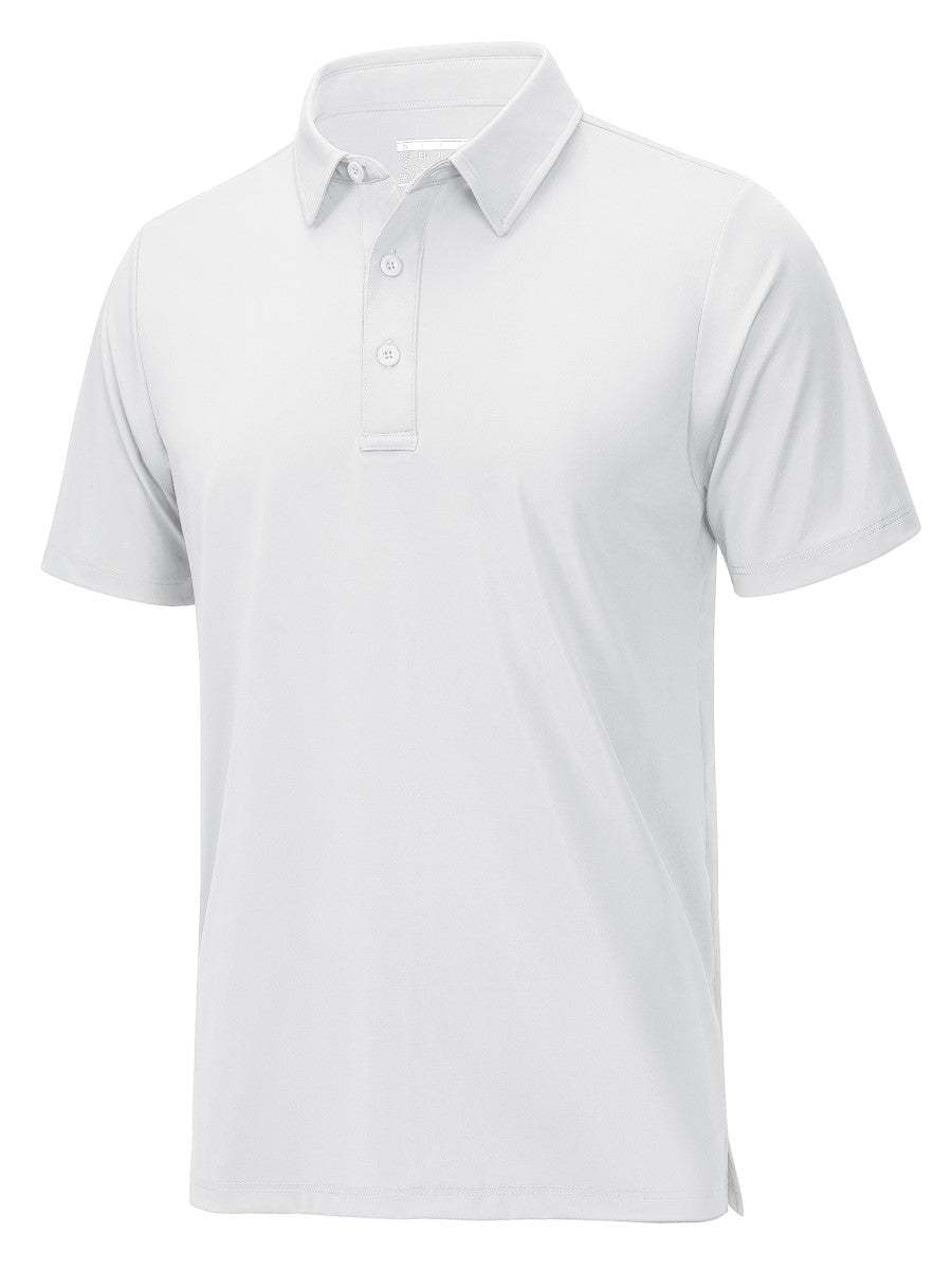 TACVASEN White Men's Quick Dry Short Sleeve Polo Shirts