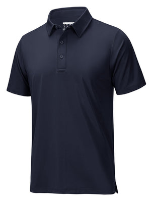 TACVASEN Navy Men's Quick Dry Short Sleeve Polo Shirts