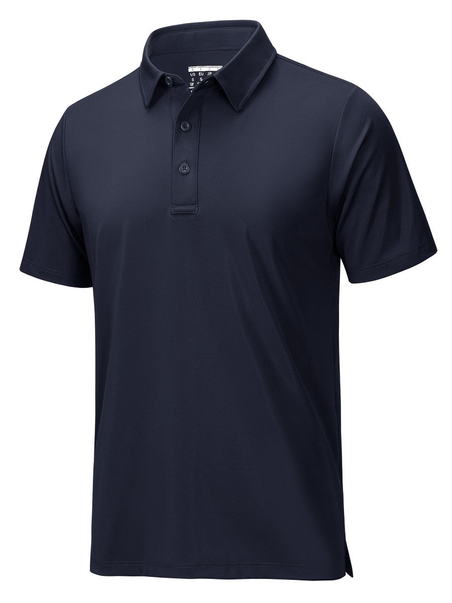 TACVASEN Navy Men's Quick Dry Short Sleeve Polo Shirts