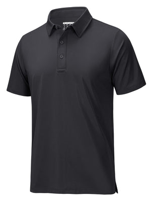 TACVASEN Dark Grey Men's Quick Dry Short Sleeve Polo Shirts