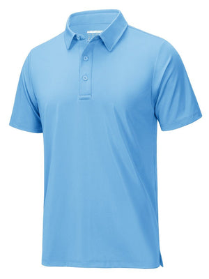 TACVASEN Sky Blue Men's Quick Dry Short Sleeve Polo Shirts