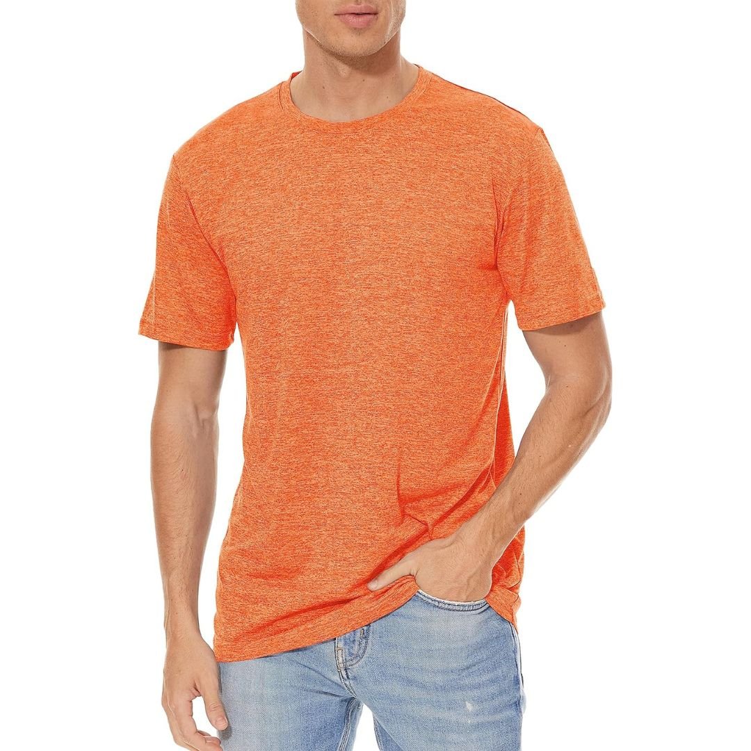 TACVASEN Black Men's Quick - Dry Solid Round Neck T-shirt