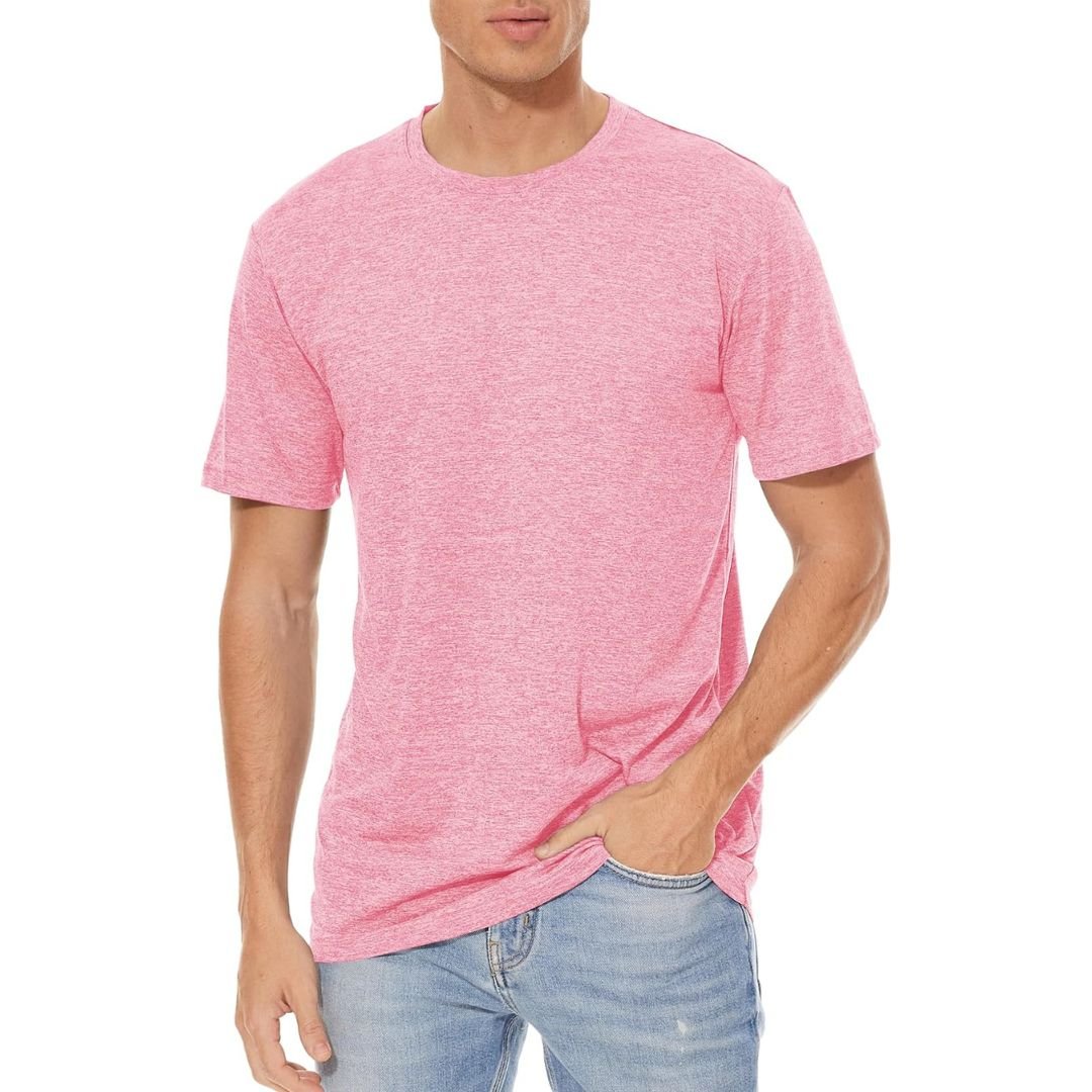 TACVASEN Black Men's Quick - Dry Solid Round Neck T-shirt
