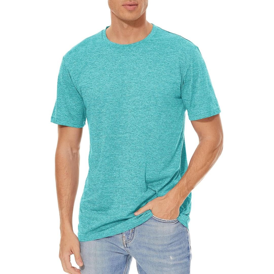 TACVASEN Black Men's Quick - Dry Solid Round Neck T-shirt
