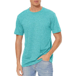 TACVASEN Black Men's Quick - Dry Solid Round Neck T-shirt