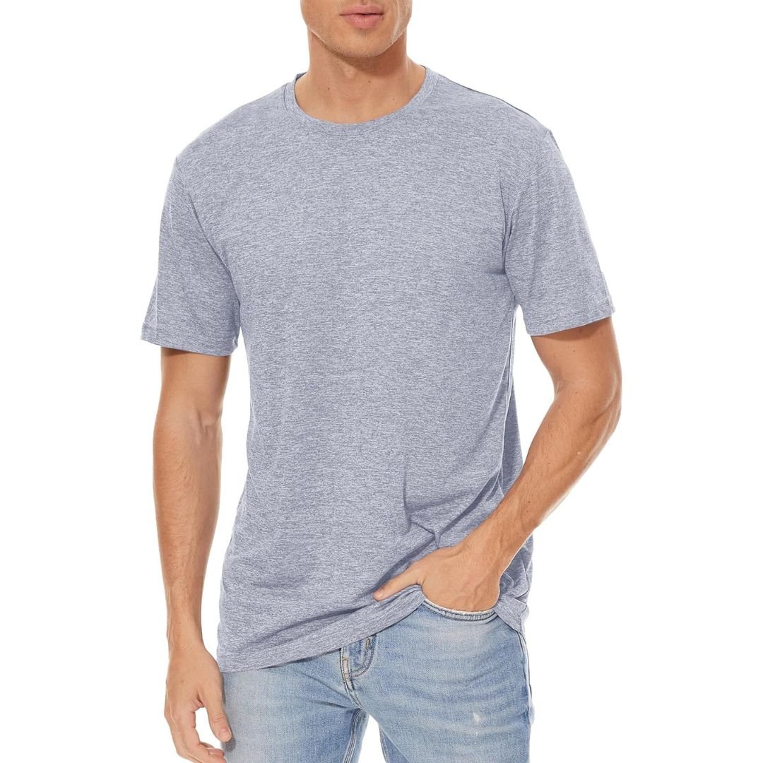 TACVASEN Black Men's Quick - Dry Solid Round Neck T-shirt
