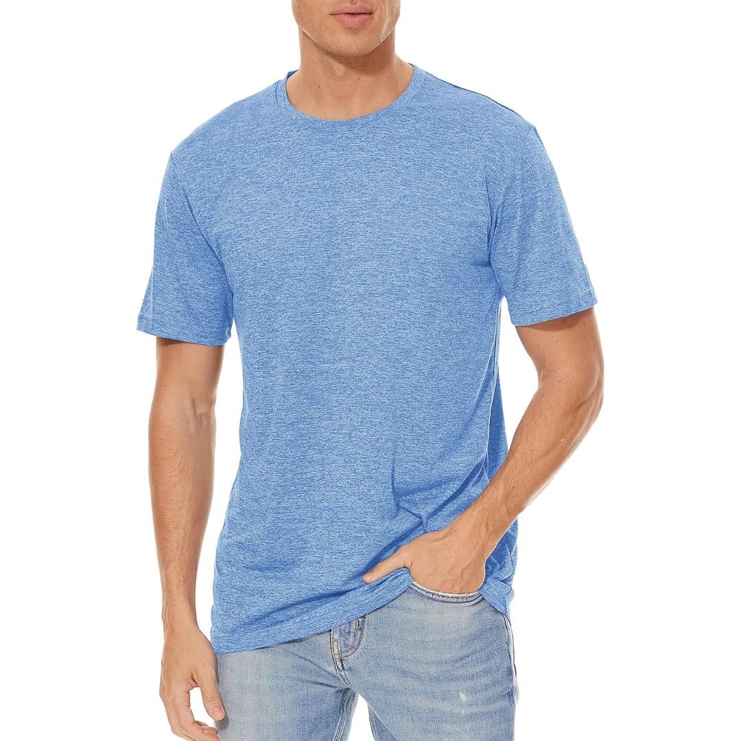 TACVASEN Black Men's Quick - Dry Solid Round Neck T-shirt