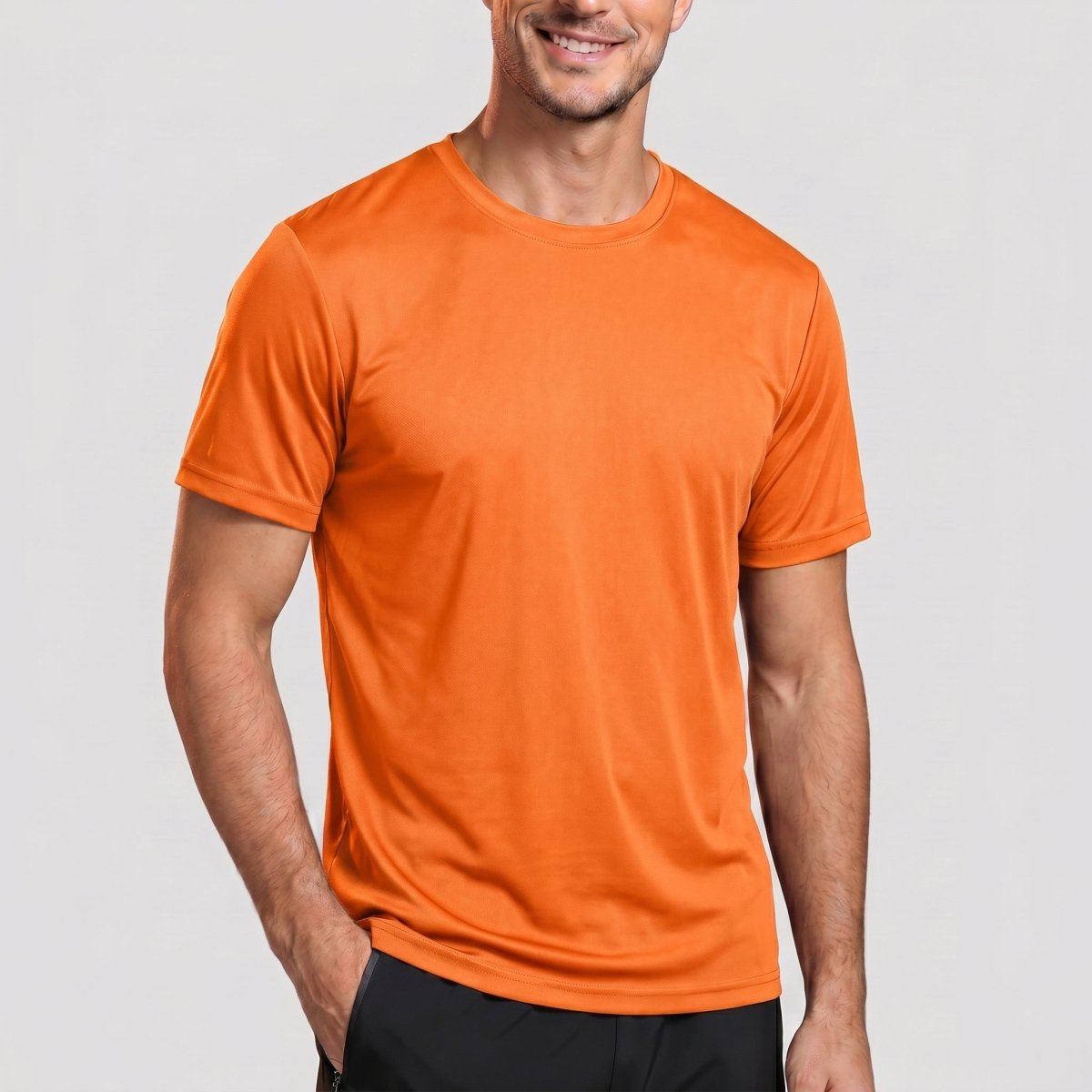 TACVASEN Orange Men's Quick - Dry Sun Protection Rash Guard T-Shirts