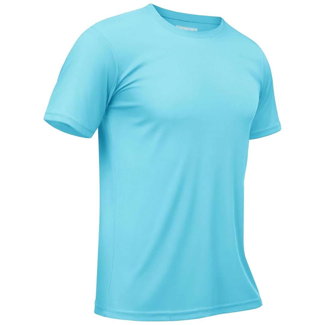 TACVASEN Ice Blue Men's Quick - Dry Sun Protection Rash Guard T-Shirts