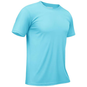 TACVASEN Ice Blue Men's Quick - Dry Sun Protection Rash Guard T-Shirts