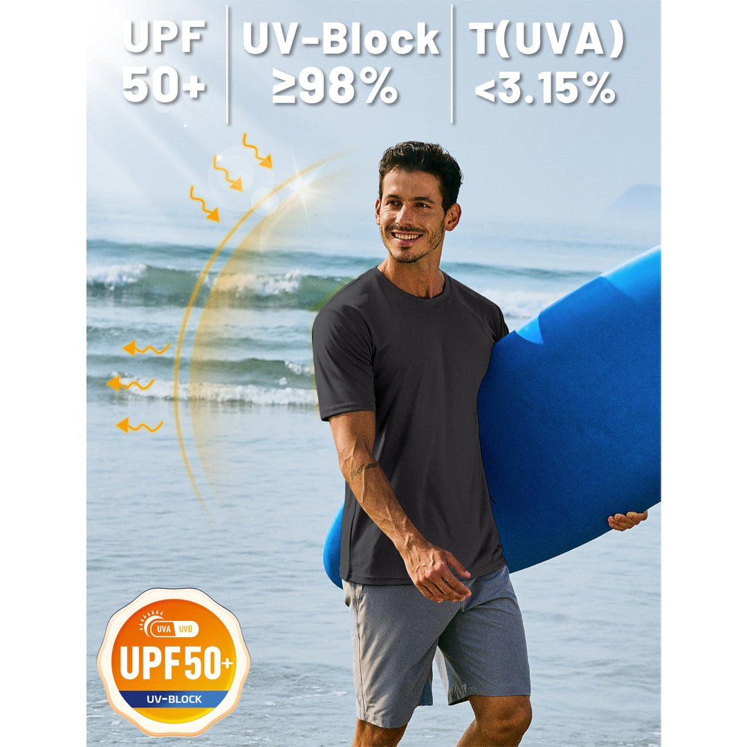 TACVASEN Azure Men's Quick - Dry Sun Protection Rash Guard T-Shirts
