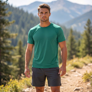TACVASEN Emerald Green Men's Quick - Dry Sun Protection Rash Guard T-Shirts