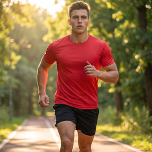 TACVASEN Tomato Red Men's Quick - Dry Sun Protection Rash Guard T-Shirts